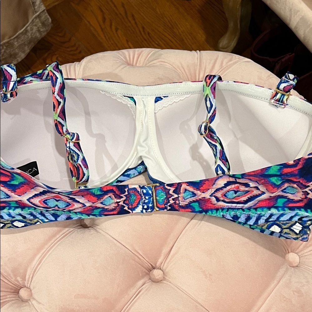 La Blanca Multicolor Patterned Bikini, Bottom 10, top 38D, NWOT - Picture 6 of 9